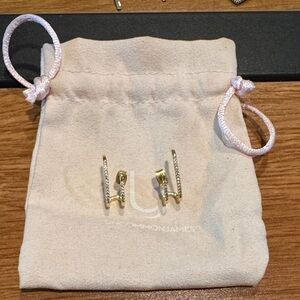 Uncommon James ear climber gold stud earrings